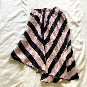 Apiece Apart Asymmetric Hem Striped Midi Skirt